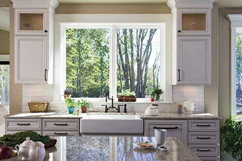 Casement windows in the kitchen