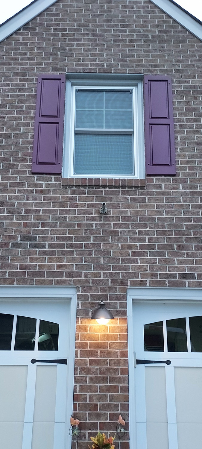Double-hung window on Suffolk home