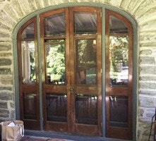 before image of bryn mawr home with new hinged patio door