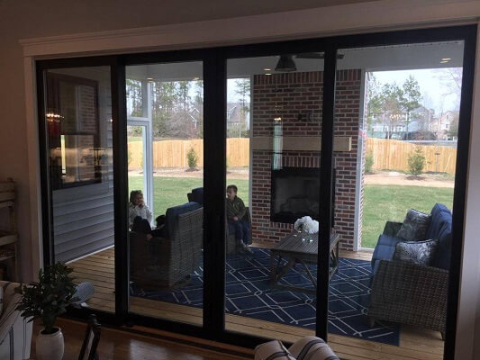 new construction home in virginia gets new fiberglass black double hung windows