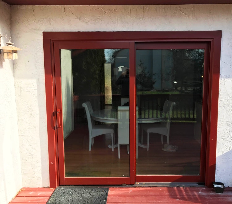 Lifestyle sliding glass door red Westerville