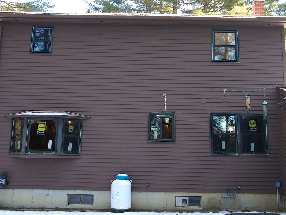 Exterior of back of Southampton, MA, home after whole-home window replacement