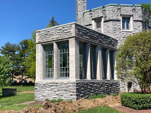 Six tall, new traditional windows with grilles
