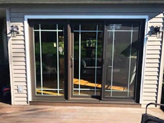 after image of pittsburgh home with new wood sliding glass door