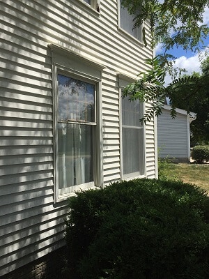 before image of columbus home with new fiberglass double-hung windows