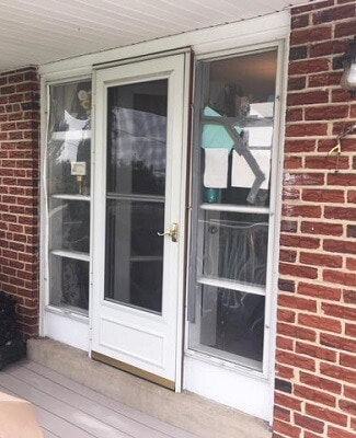 before image of Abington home with new sliding patio door