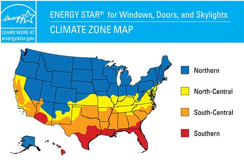 ENERGY STAR window ratings - Energy and climate zone map