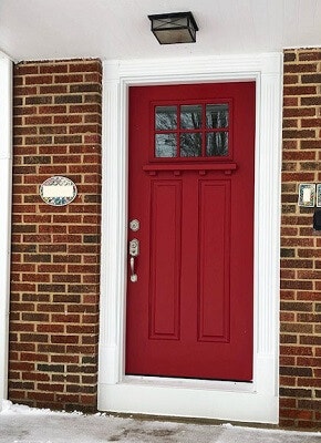 after image of front door on university heights home with new fiberglass entry door