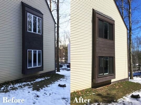 before and after vinyl sliding windows