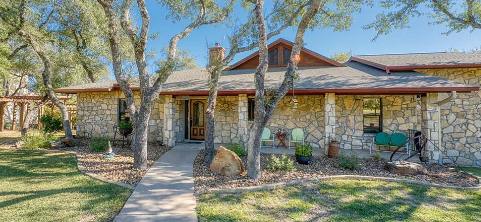 Stone exterior of Spicewood, TX, home