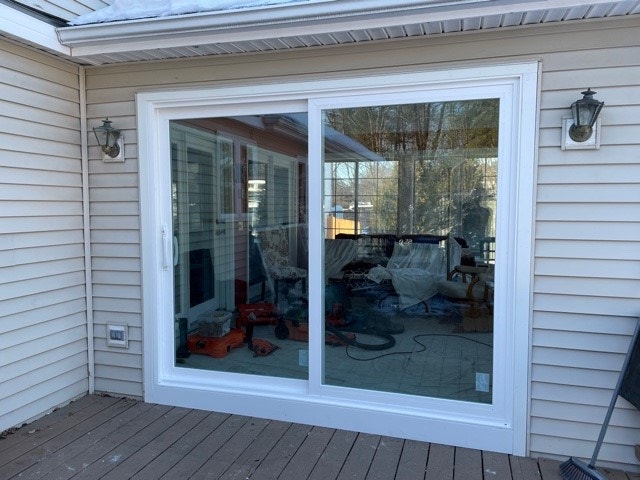 After photo of new Pella sliding glass door