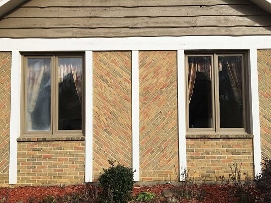 before - two casement wood windows