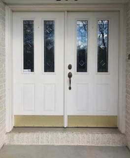Old white double entry door