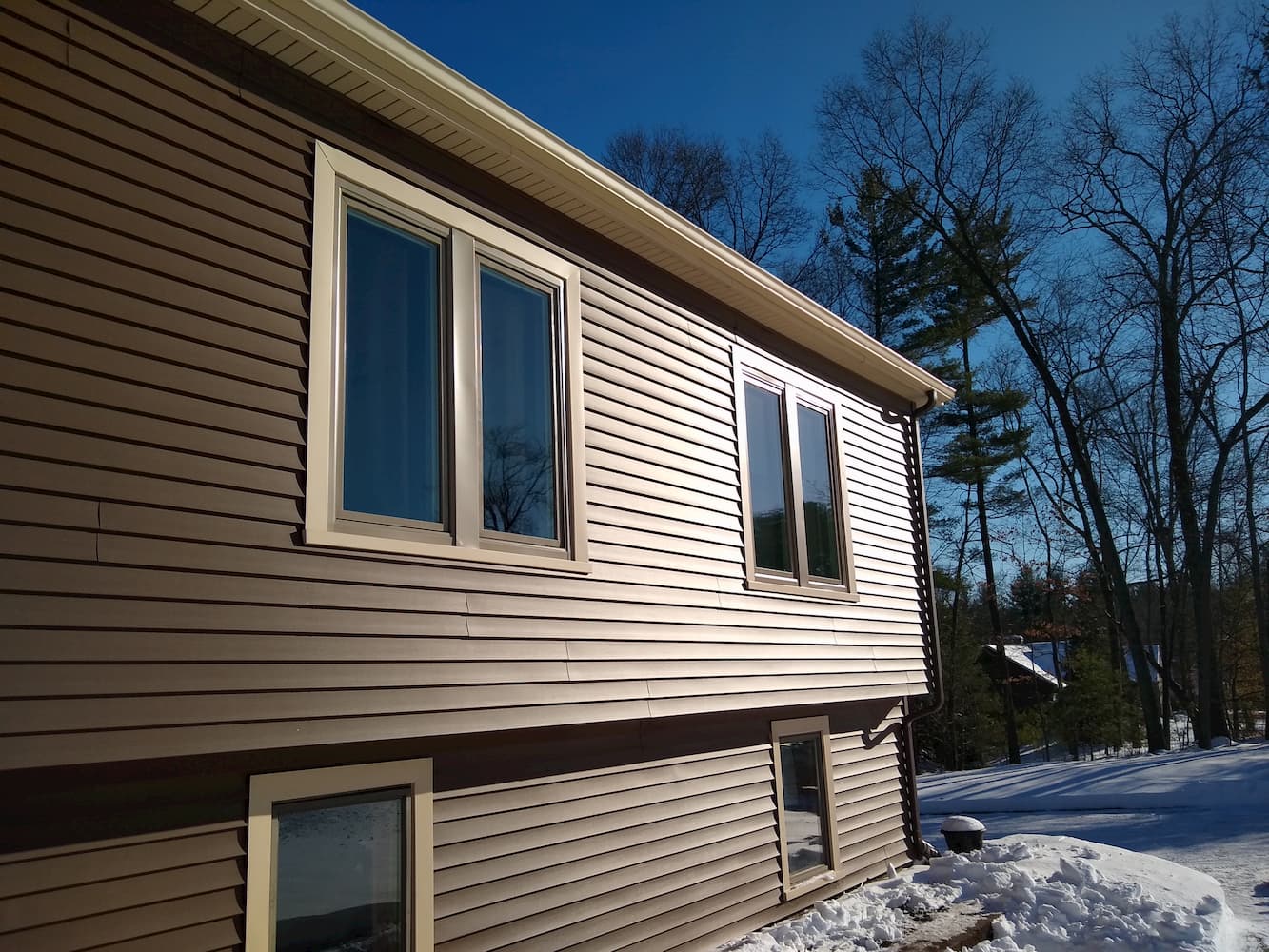After view of new Pella casement windows in Agawam home