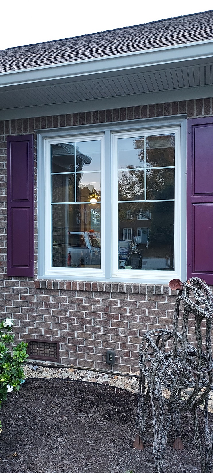 Double-hung windows on Suffolk home