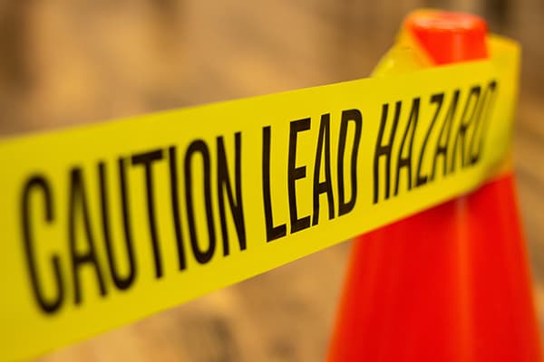Lead hazard caution tape