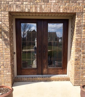 Fiberglass woodgrain Entry Door Replacement before