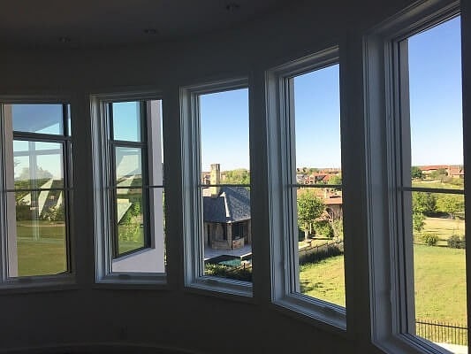 Interior windows with white trim