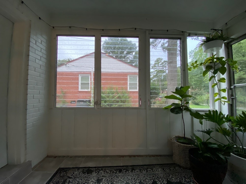 Enclosed porch area of home in Richmond, VA