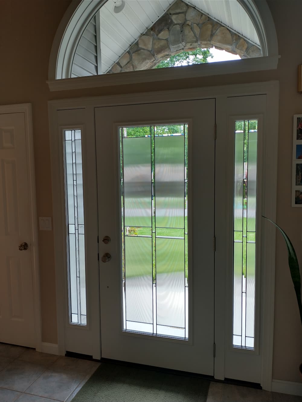 After interior shot of Pella replacement entry door for Ludlow home