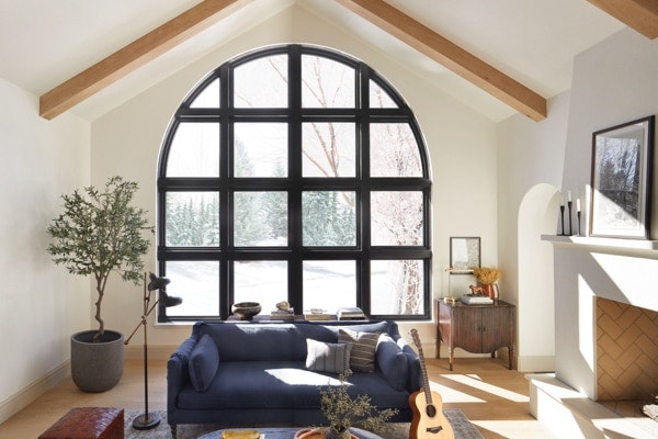 Custom home window interior view