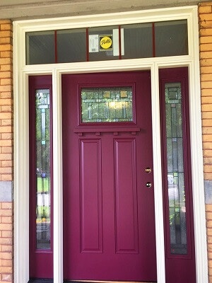 after image of pittsburgh home getting new bright fiberglass entry door