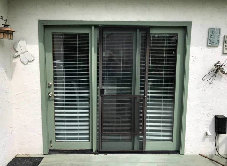 Westerville sliding glass patio door green before 
