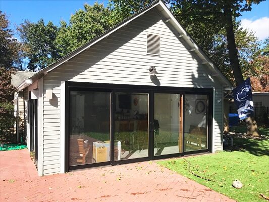 front after image of philadelphia garage with sliding patio doors