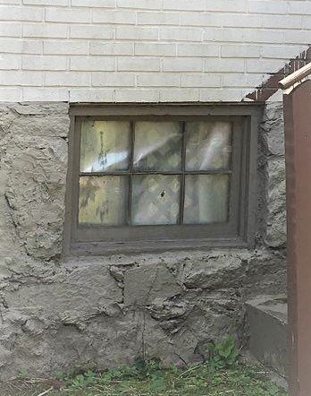 small old brown window