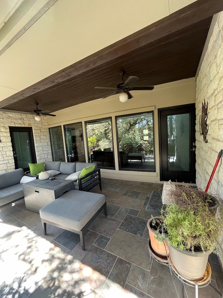 Back patio of Austin home