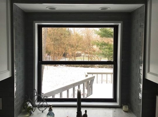 old kitchen window with sash blocking view