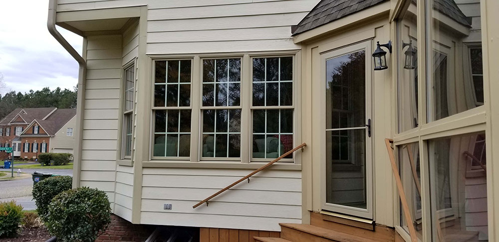 New wood window combination on back of Glen Allen, Virginia, home