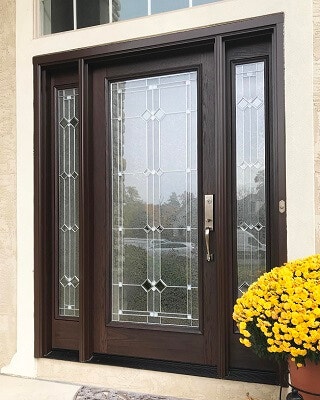 side image of columbus home with new fiberglass entry door
