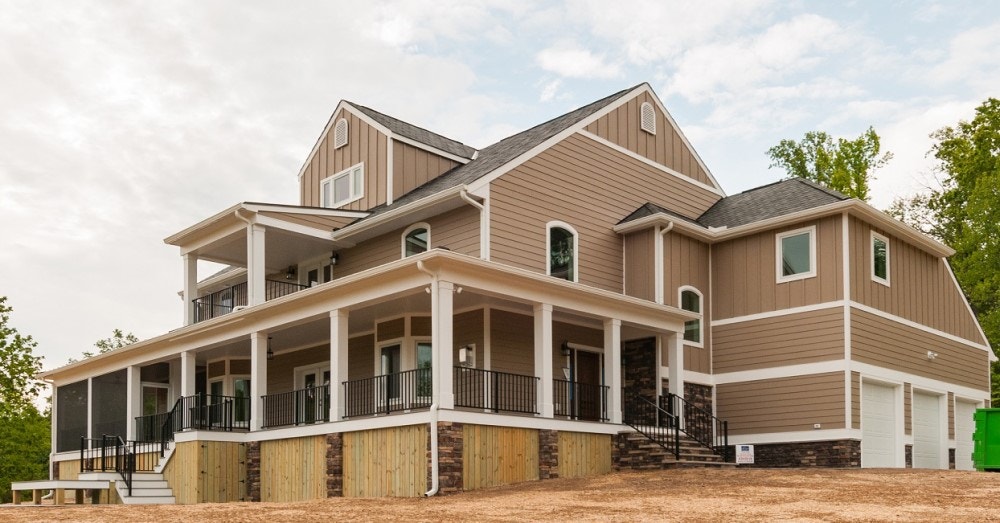 Exterior of new construction project with Pella triple-pane windows