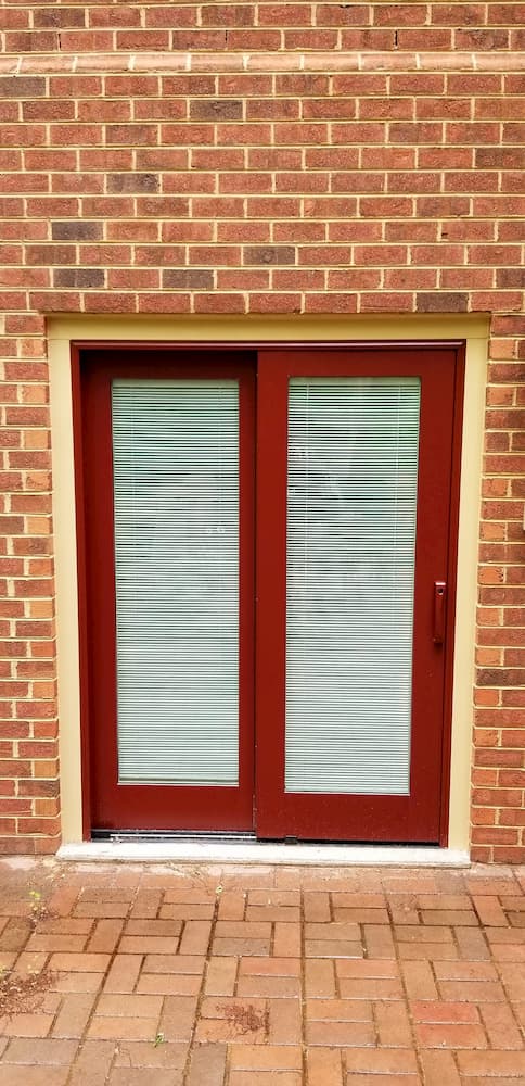 exterior red sliding door