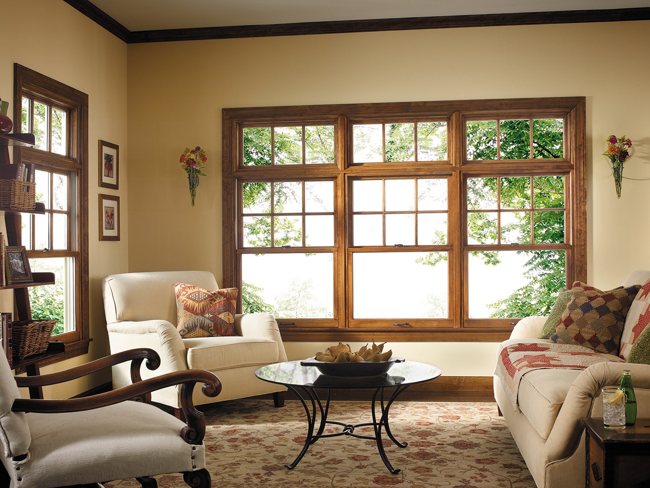 Window grilles in a dining room