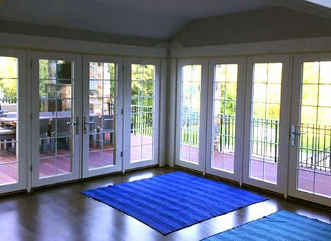 Sunroom with french doors