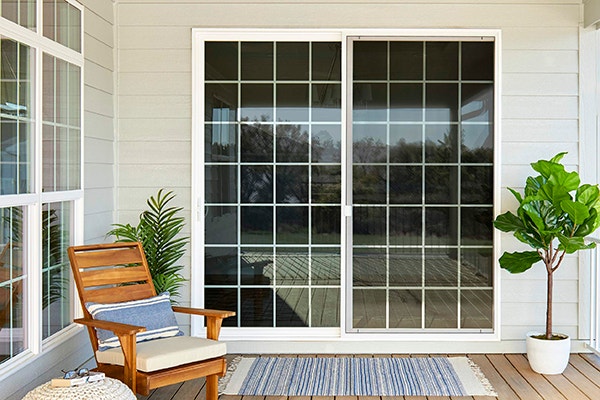 sliding patio doors with grilles