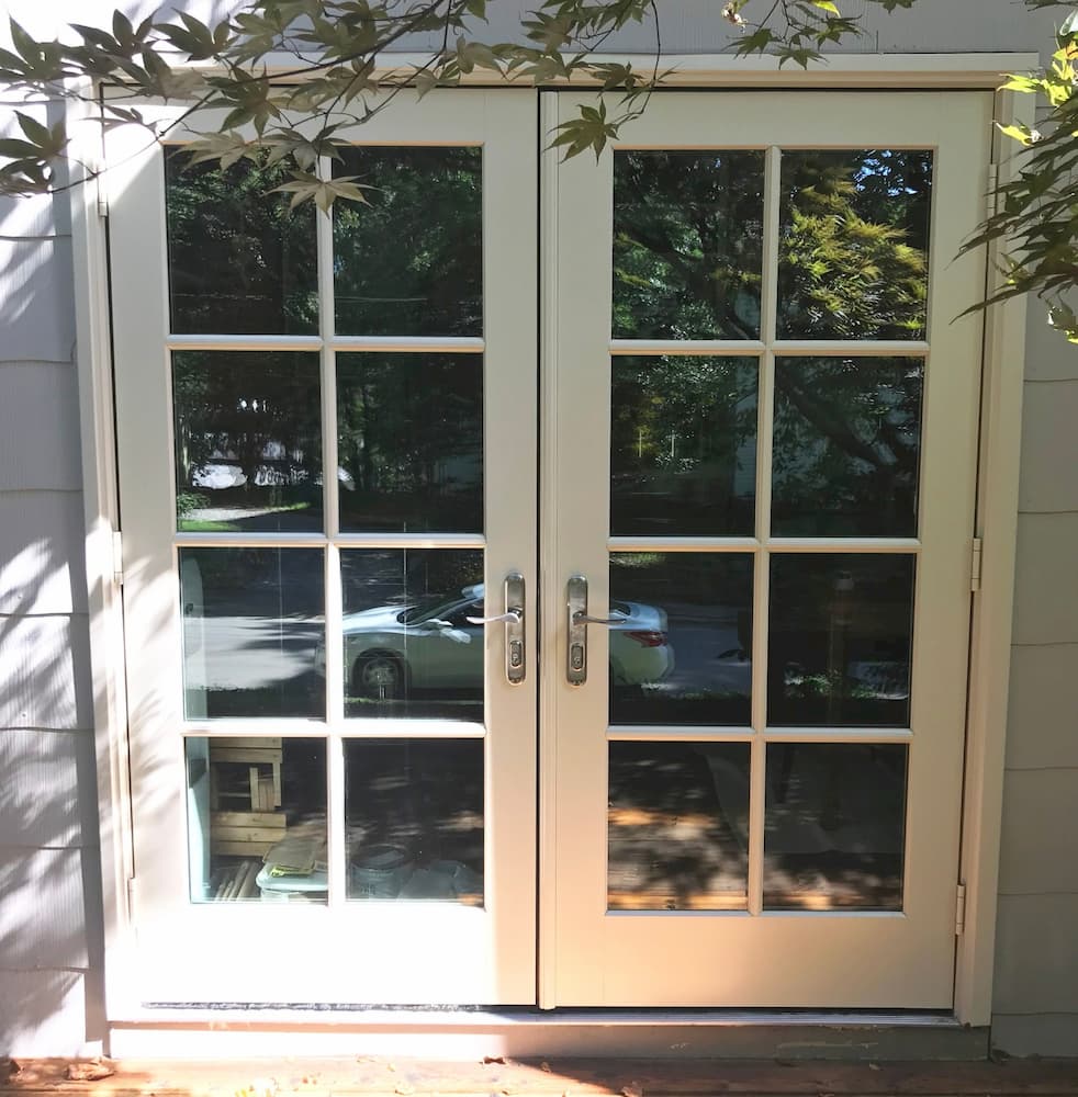 New aluminum-clad, wood French patio doors