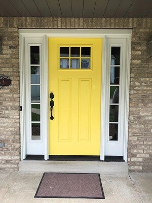 after image of warrendale home with new yellow fiberglass entry door