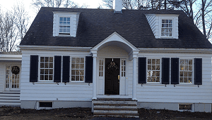 Custom window replacement front of house - Wellesley MA