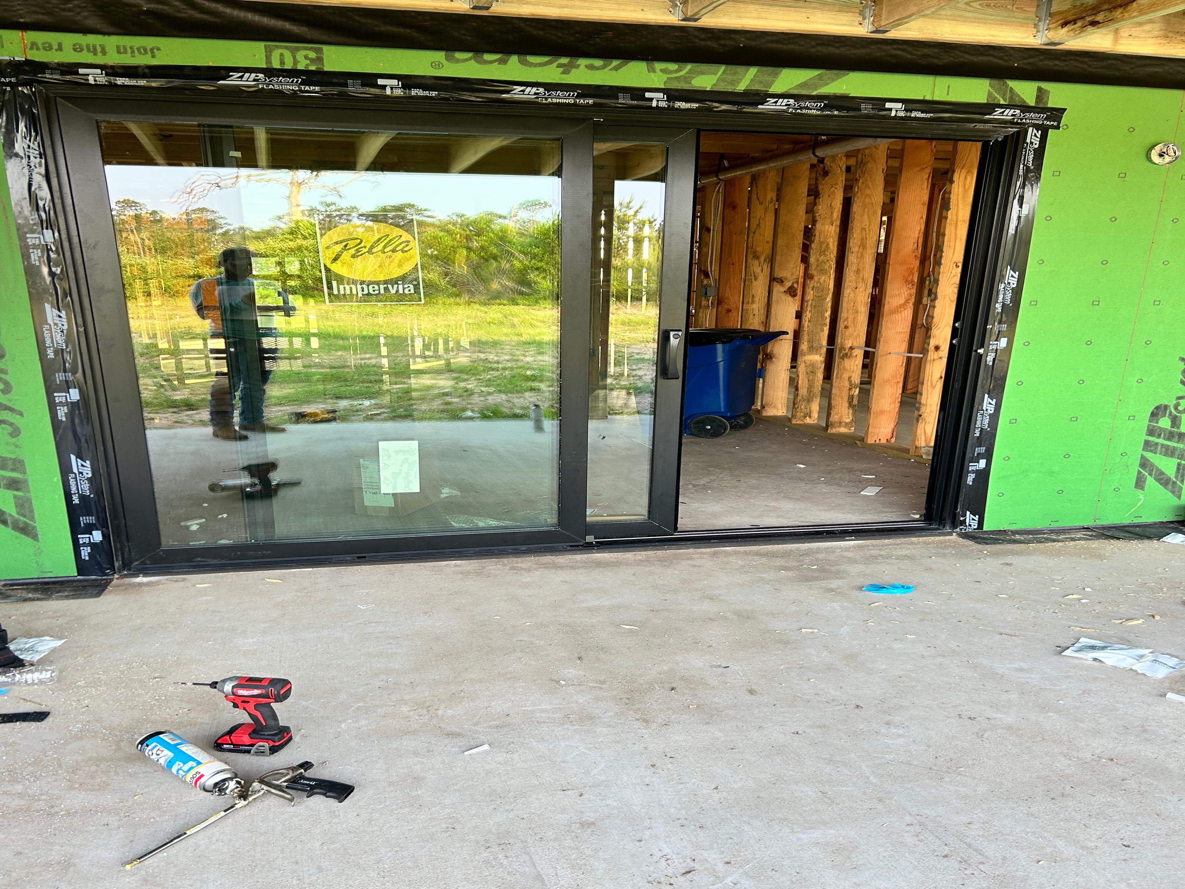 New construction adds fiberglass sliding patio doors