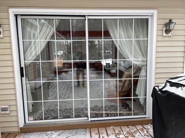 Before photo of existing sliding glass patio door