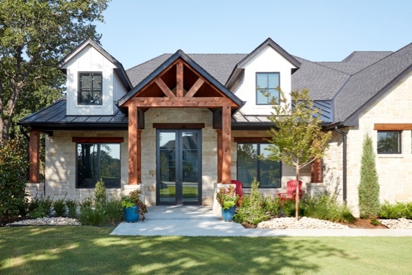 front facade of a craftsman style home in the midwest
