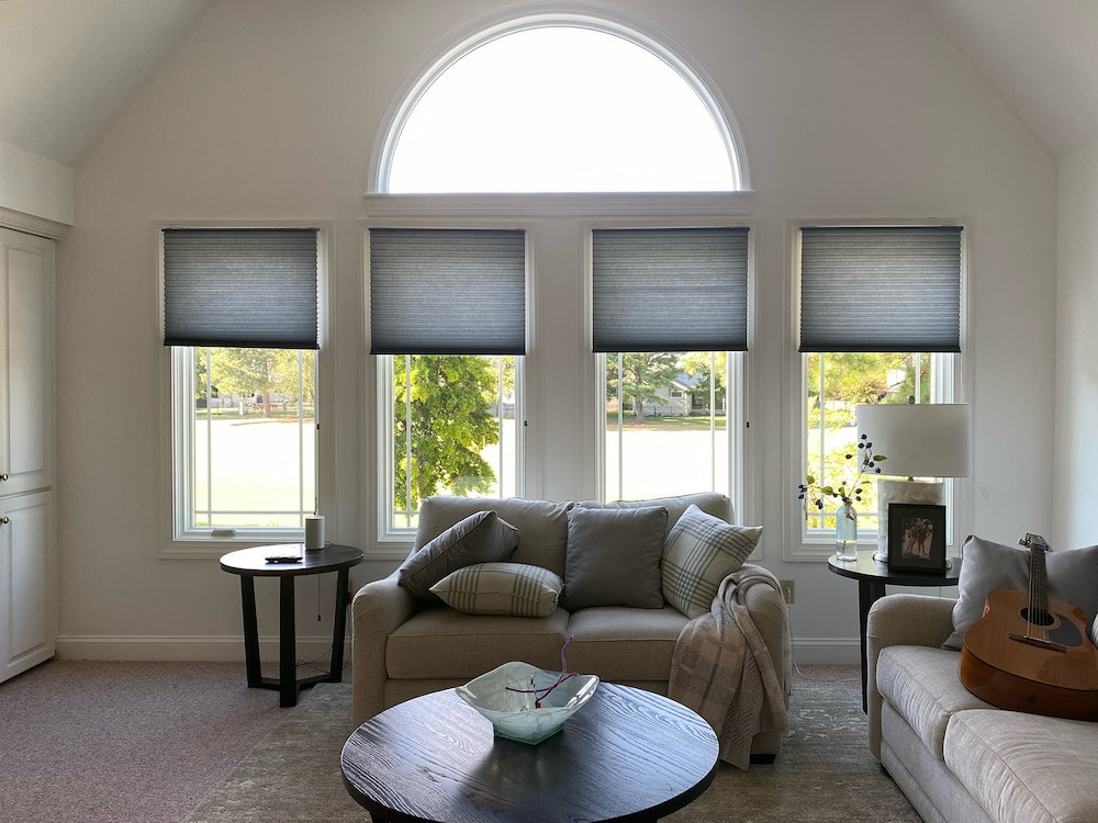 Virginia Beach living room featuring new wood casement windows