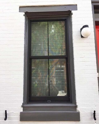 casement window with 1900's original trim