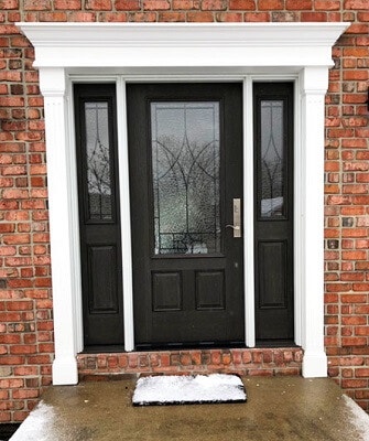 black entry door with glass