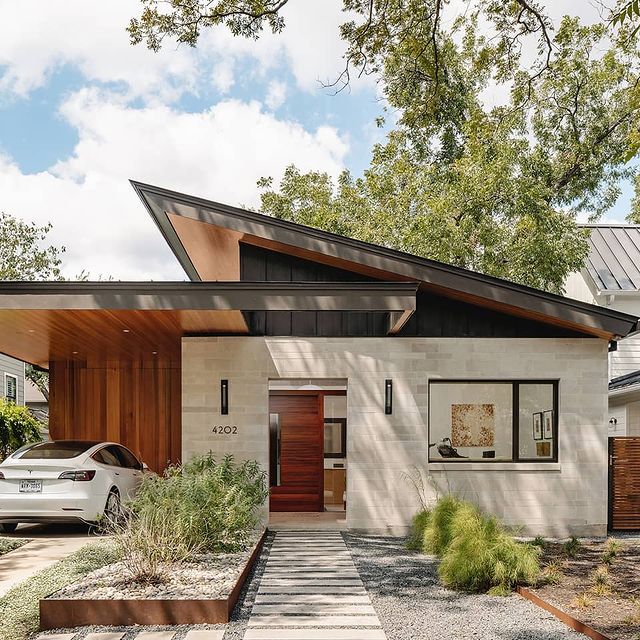Contemporary Austin home with new aluminum-clad wood windows