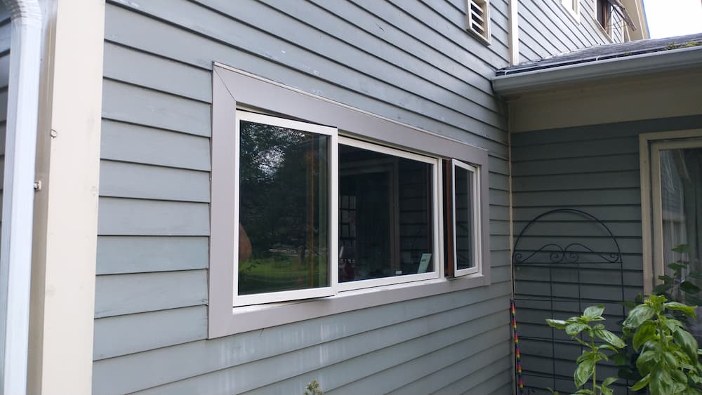 After photo of exterior kitchen windows