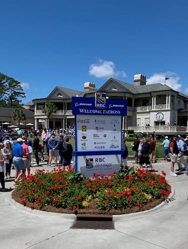 Sponsor sign at 2019 RBC Heritage on Hilton Head Island